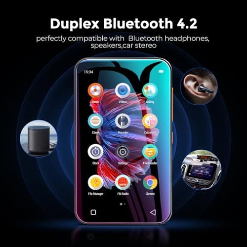 72GB WiFi Mp3 Player with Bluetooth, TIMMKOO 4.0" Full Touch Screen Mp4 Player with Speaker, Portable Digital Music Player with FM Radio, Browser，Can't Install/Download Any New Apps (Black) 2