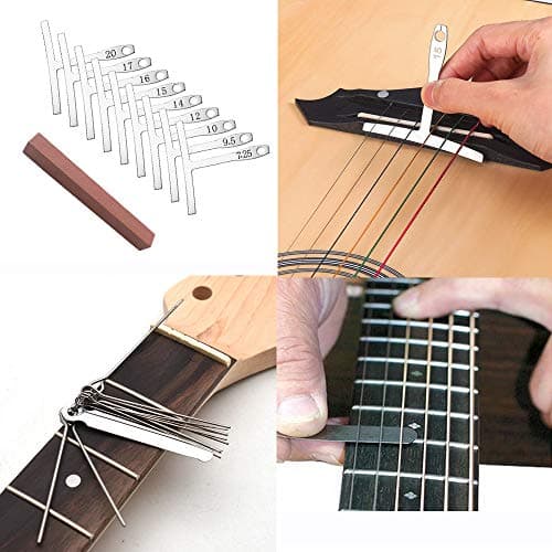 72PCS Guitar Tool Kit，Professional Guitar Repairing Maintenance Tool Kit with Guitar Strings Picks Bridge Pins Gauge Guitar Accessories Gift for Acoustic Guitar Electric Guitar Ukulele Bass Banjo 5