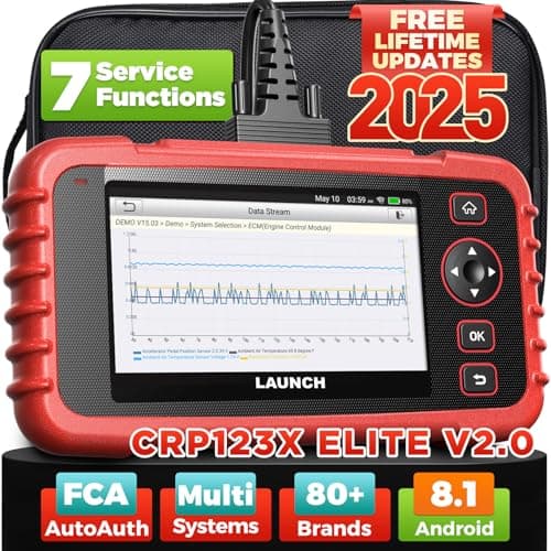 2025 LAUNCH OBD2 Scanner CRP123X Elite V2.0(Upgrade of CRP129X), 7 Reset Scan Tool, FCA SGW, Multi-System Car Scanner, Cloud Report, Lifetime Free Update CRP123X Diagnostic Tool, Battery Test, AutoVIN