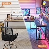 Huuger 63 Inch L Shaped Desk with Power Outlets and USB-C Port, 0.95 Inch Thicker Desktop, Reversible Computer Desk, Larger Office Corner Gaming Desk, Metal Frame, for Home Office, Study, Rustic Brown 5