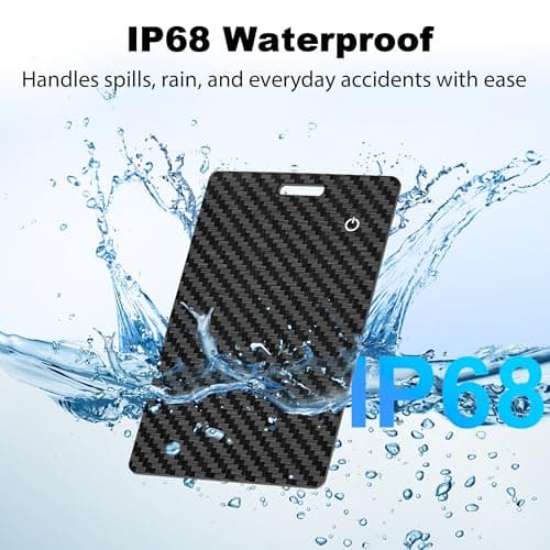[Apple MFi Certified] Wallet Tracker Card with Apple Find My (iOS Only) Rechargeable Air Tracker Tags Bluetooth Wallet Finder IP68 Waterproof GPS Tracker Item Finder for Keys, Bags, Passport Black 4