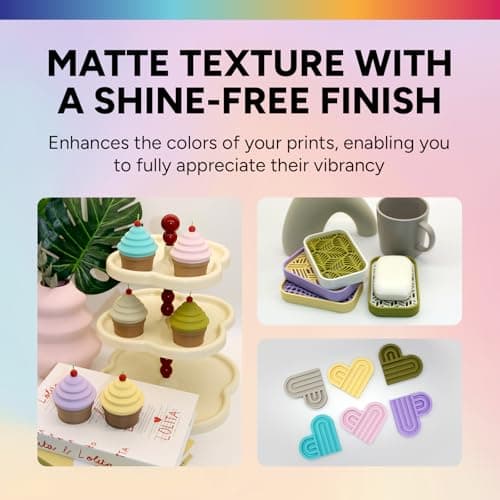 OVERTURE Matte PLA 3D Printer Filament 1.75mm, Matt Surface & Low Warping Filament 1kg Spool (2.2 lbs), Accuracy +/- 0.02 mm, Fit Most FDM Printers (Matte Light Brown) 5