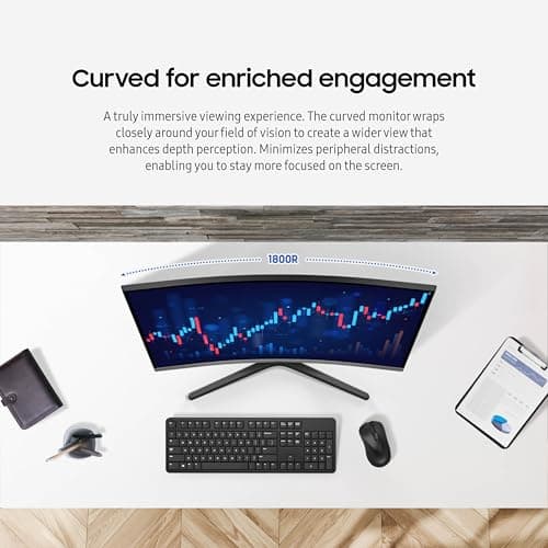 Samsung 32-inch S3 (S39GD) FHD 100Hz Curved Monitor, Game Mode, Eye Saver Mode, Multiple Connectivity with HDMI Port, Built-In Speakers, LS32D396GANXZA, 2025 4