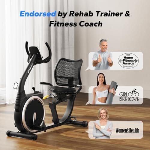 MERACH Recumbent Exercise Bikes for Home, Light Commercial High-end Recumbent Bike for Seniors Adults, Magnetic Recumbent Exercise Bike with Exclusive Apps & Heart Rate Handle 2