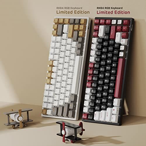 RK ROYAL KLUDGE RK84 RGB Limited Ed, 75% Triple Mode BT5.0/2.4G/USB-C Hot Swappable Mechanical Keyboard, 84 Keys Wireless Gaming Keyboard, RK Yellow Switch, Americano Black 4