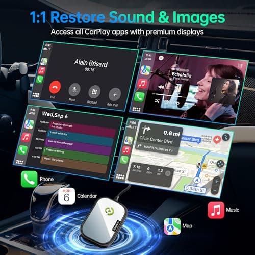 Wireless CarPlay Adapter for Apple iPhone, Converts Factory Wired CarPlay to Wireless CarPlay 2024 Upgrade Plug & Play Auto Connect for Cars from 2015 & iPhone iOS 10+ Black Not for Tesla & Andorid 5