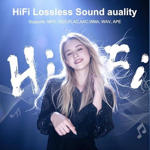 128GB MP3 Player - SWOFY M4 Music Player with Bluetooth 5.4, 2.4" Portable HiFi MP3 Player with FM Radio, HD Speaker, E-Book,Voice Recorder, Earphones Included 5
