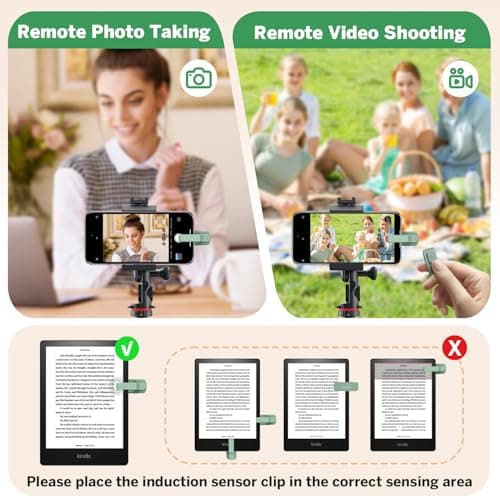Page Turner Ring for Kindle,Remote Control for iPhone iPad Android Tablets E-Readers,Clicker Page Turner for Kindle Accessories for Camera Video Record&Shutter Selfie (Green) 5