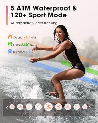 Smart Watches for Women Men with Call: Fitness Trackers with 24-Hour Heart Rate SpO2 Sleep Monitor 5ATM Waterproof 120+ Sport Mode Watches for Women gift Compatible with iPhone Android Phones(3 Bands) 4