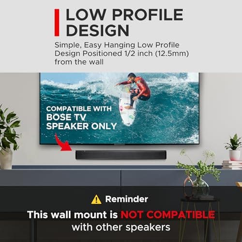 Sound Bass TV Speaker Wall Mount Bracket | Compatible with Bose TV Speaker Soundbar Only | Complete with Full Mounting Hardware Kit | Only Suitable for Bose TV Speaker Sound Bar | UK Design 4