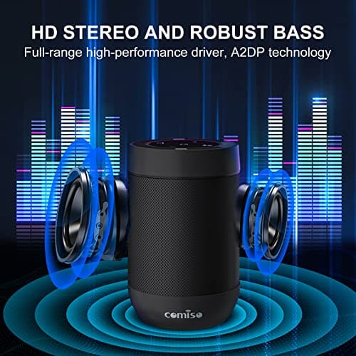Bluetooth Speaker, Portable Bluetooth Speakers with Wireless Stereo Pairing, Built in Mic, 360° HD Sound,IP65 Waterproof Speaker,Support TF Card, for Home/Party/Outdoor/Beach, Gift For Men/Women-Black 5
