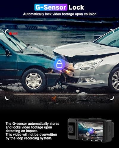 WECOOL 3 Channel Dash Cam Front and Rear Inside, 4K Ultra HD & 470° Wide-Angle Full-View Dash Camera for Cars with 64GB Card, 24H Parking Monitor, G-Sensor, Loop Recording, Night Vision, 5GHz WiFi 4