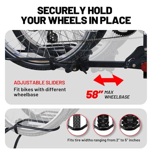 Young Bike Rack Hitch for Car - 200LB 2-Bike Rack Hitch Mount Platform Style Hitch Bike Rack，Smart Tilting & Easy Fold for Car SUV with 2 Inch Receiver，Bike Carrier Fits Up to 5-inch Fat Tire 3