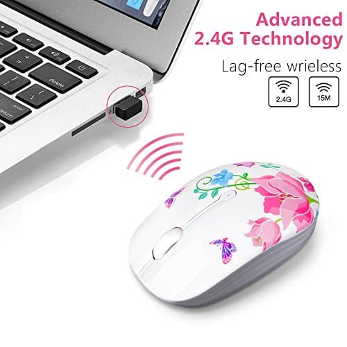 JUHOO Wireless Mouse with Nano Receiver for PC, Laptop, Notebook, Computer, MacBook, Less Noise, Portable Mobile Optical Mice 3