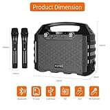 Hotec Wireless Bluetooth Portable PA Speaker System, Powerful Bluetooth Karaoke Machine with Dual Wireless Microphones for Karaoke, Wedding, Party, Teaching, Lecture, Church, Outdoor Indoor Activities 3
