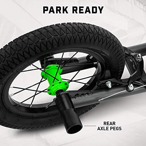 Mongoose Expo Scooter, Ages 6+, 12-Inch Air-Filled Wheels, BMX-Style Handlebars, Steel Frame, Wide Foot Deck, Axle Pegs, Freestyle Gyro Brake Rotor, Kick Scooter for Boys and Girls 5
