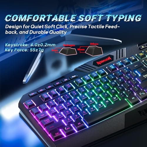Redragon S101-3 PRO Gaming Keyboard and Mouse, RGB Backlit Programmable Keyboard Mouse with Software, Independent Macro Record Keys, Value Combo Set, New Update Version 3