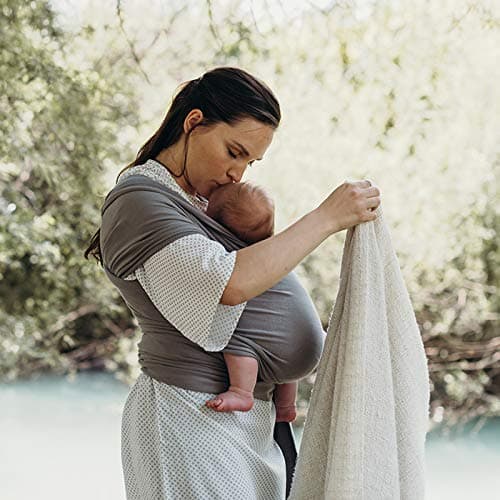 Boba Baby Wrap Carrier – Original Baby Sling Carrier for Newborns (7–35 lbs), Soft, Secure, Hands-Free & Ergonomic, Ideal for Comfortable Bonding, New Parents (Grey) 5