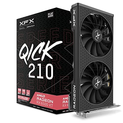 XFX Speedster QICK210 Radeon RX 6500XT Black Gaming Graphics Card with 4GB GDDR6 HDMI, AMD RDNA 2, RX-65XT4DBDQ