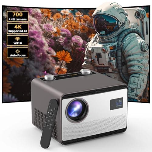 GROVIEW Fully Sealed Projector 1500 ANSI 4k Projector with WiFi and Bluetooth, Native 1080P Outdoor Projector with Auto Focus/Keystone, 50% Zoom, Compatible with iOS/Android/PC/TV Stick