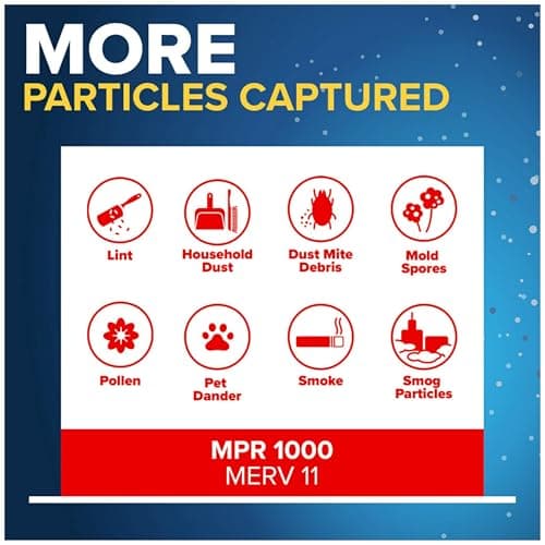 Filtrete 16x25x1 AC Furnace Air Filter, MERV 11, MPR 1000, Micro Allergen Defense, 3-Month Pleated 1-Inch Electrostatic Air Cleaning Filter, 2 Pack (Actual Size 15.719 x 24.72 x 0.84 in) 5