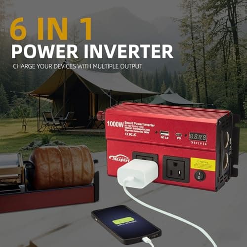 TWING Car 1000w Inverter,12v DC to 110v Power Inverters for Vehicles 1000 watt with Dual AC Outlets 3.0A USB and Type-C,12 Volt Inverter Car Cigarette Lighter Battery 3