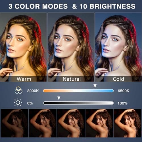 Desk Ring Light with Stand - 10.5'' Desktop Ring Light with Phone Holder for Video Recording, Circle Light for Computer Zoom Meeting Video Conference Lighting Video Calls Podcast Streaming 4