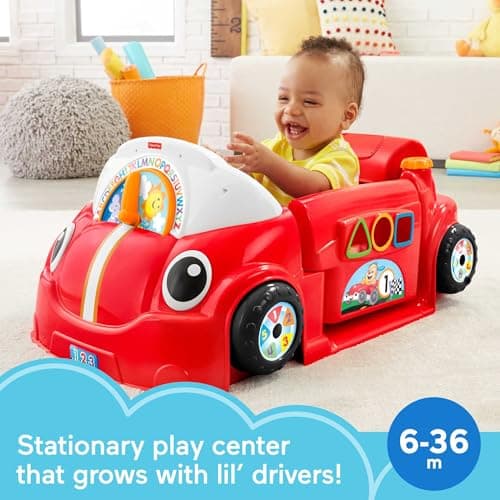 Fisher-Price Baby Toy Laugh & Learn Crawl Around Car Red Activity Center with Educational Music & Lights for Infants Ages 6+ Months (Amazon Exclusive) 2