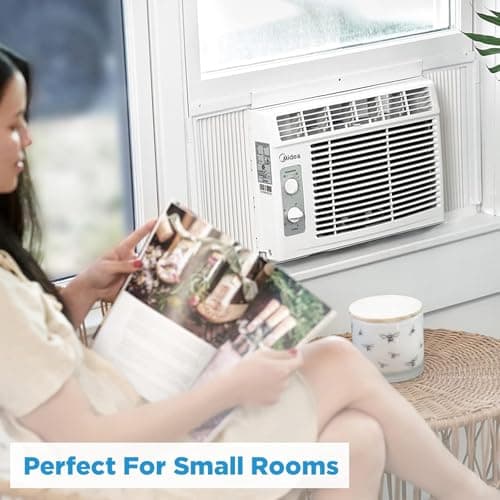 Midea 5,000 BTU EasyCool Small Window Air Conditioner - Cool up to 150 Sq. Ft. with Easy-to-Use Mechanical Controls and Reusable Filter, Perfect for Small Bedroom, Living Room, Home Office 2
