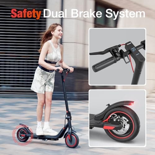 iScooter Electric Scooter for Adults & Teens, 500W Peak Power, Up to 15 Miles Range, 19 MPH Top Speed, Cruise Control, Dual Braking System, Foldable E-Scooter for Commuting & Campus Use 2