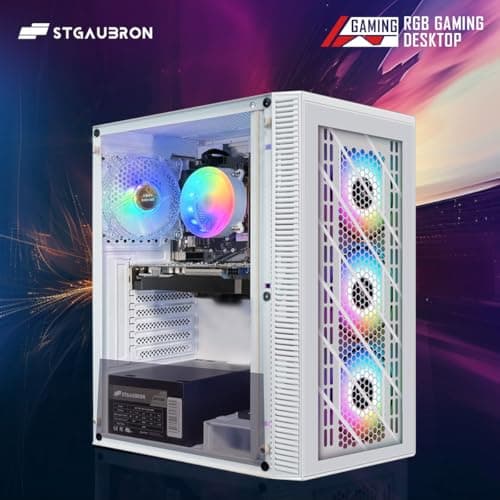 STGAubron Gaming PC Computer Desktop, GeForce GTX 1660 Super 6G, Intel Core i7 8th Gen up to 4.1GHz, 16G DDR4, 1T SSD, WiFi 6 & BT 5.2, RGB Fan x4, Windows 11 Home 5