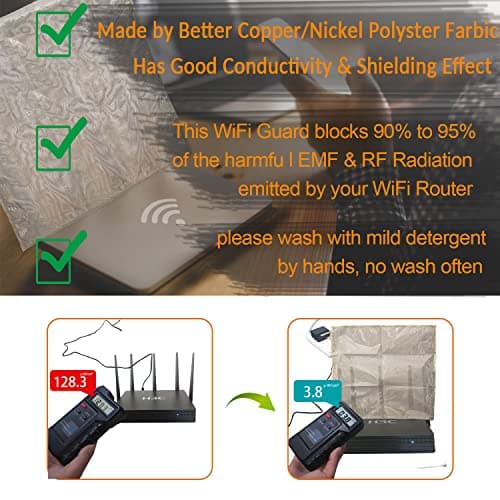WiFi Router EMF Protection Cover, Radiation Shielding Faraday Cage for Router, 99.999% Blocking, 13.8"x15.7" 3