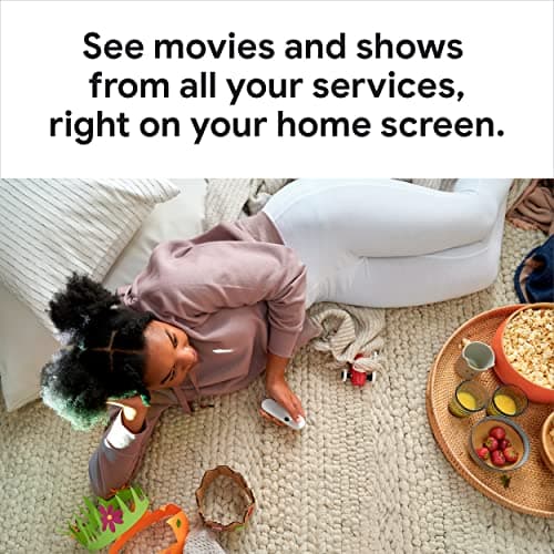 Google Chromecast with Google TV (4K)- Streaming Stick Entertainment with Voice Search - Watch Movies, Shows, and Live TV in 4K HDR - Snow 5