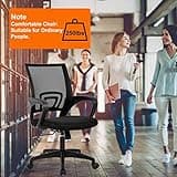 BestOffice | Ergonomic Office Chair | Mid-Back Swivel Desk Chair | Breathable Backrest & Lumbar Support | Adjustable Height | Sponge Seat | Rolling Wheels | Black | for Adults & Women 5
