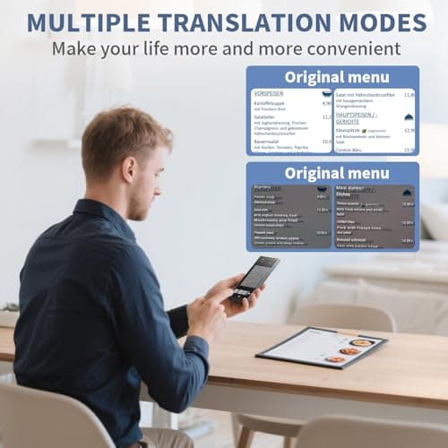 Language Translator Device, 2025 Upgraded Chip Two Way Real-Time Voice Translator, 150 Languages AI/Online/Offline/Group/Phone Translation, No WiFi Needed, 5.5" HD Screen for Travel Business Learning 3