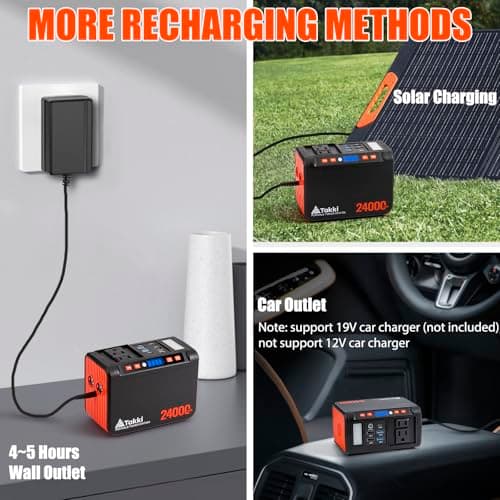 Takki 88.8Wh Portable Power Station Lithium Battery Solar Generator Power Bank with 110V AC Outlet Battery Backup for Camping Home Use Emergency(Solar Panel Optional) 5