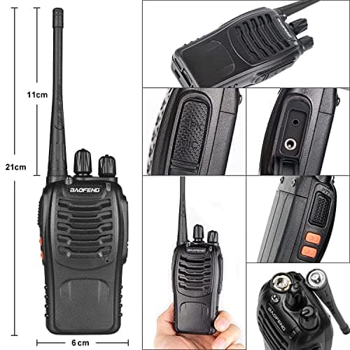 Baofeng Walkie Talkies bf-888s Long Range Two-Way Radios for Adults Rechargeable Handheld Interphone Professional UHF Communicator 3 Pack Walky Talky Set with Earpiece,Li-ion Battery and Charger 2