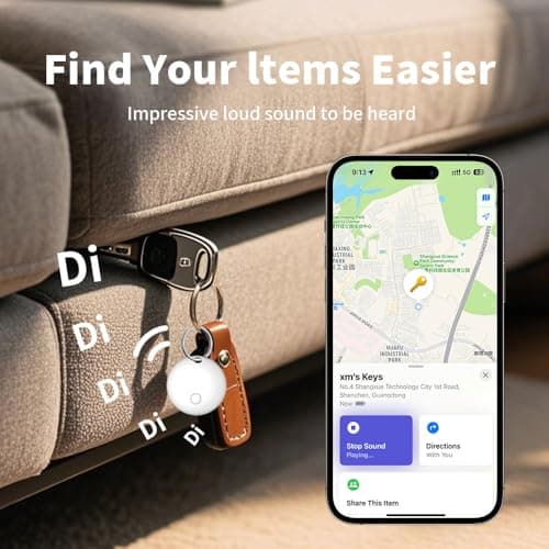 Smart Finder Compatible with Apple Find My (iOS Only), IP65 Waterproof and Replaceable Battery, Bluetooth Tracker Item Locator for Key Wallet Backpack Luggage Bike, 2 Pack, White (Not for Android) 3