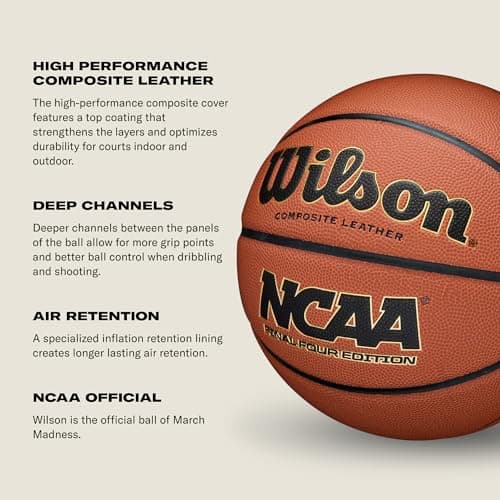 Wilson NCAA Final Four Edition Indoor/Outdoor Basketball - Size 7 - 29.5', Brown 5