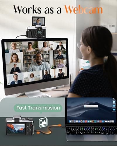 4K Digital Camera for Photography with WiFi,64MP Autofocus Vlogging Camera for YouTube,3'' 180° Flip Screen Compact Travel Camera for Teens with 32GB SD Card,16X Zoom,Anti-Shake,2 Batteries(Black) 5