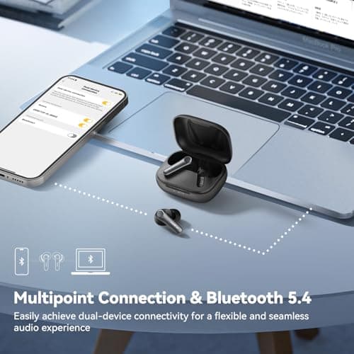 EarFun Air Pro 4 Adaptive Hybrid Noise Canceling Wireless Earbuds, Qualcomm Snapdragon Sound, aptX™ Lossless, 6 Mics AI CVC 8.0 Call, LDAC Hi-Res Audio, 52H Playtime, Bluetooth 5.4, in-Ear Detection 5