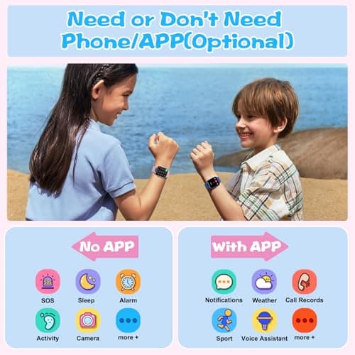 Smart Watch for Kids, 1.85" Fitness Tracker with Heart Rate, Sleep Monitor, IP68 Waterproof Smartwatches with Video Music, Pedometer, Game, NO APP/Phone, Gift for Boys Girls. (Classic, Pink) 2