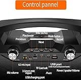 Hotec Wireless Bluetooth Portable PA Speaker System, Powerful Bluetooth Karaoke Machine with Dual Wireless Microphones for Karaoke, Wedding, Party, Teaching, Lecture, Church, Outdoor Indoor Activities 4