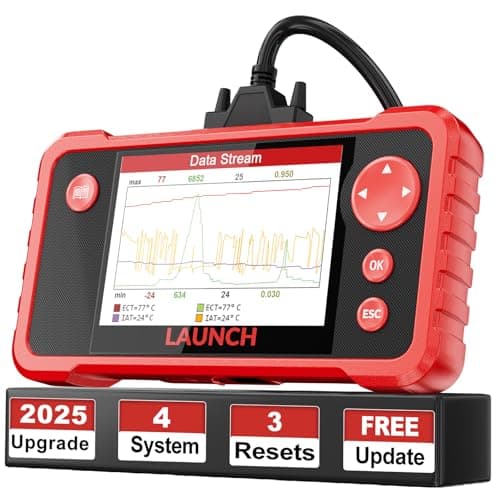 LAUNCH CRP123 V2.0 OBD2 Scanner-2025 New Model Engine/ABS/SRS/Transmission Diagnostic Scan Tool SRS Airbag Code Reader,3 Reset Oil Service/Throttle Relearn/SAS Reset,Lifetime Free Update