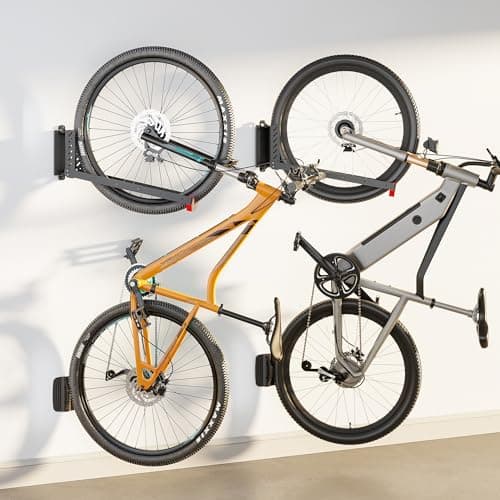 monTEK Swivel Bike Wall Mount, No Heavy Lifting Required Bike Wall Mount, Bike Hangers for Garage, Space-Saving Bike Rack Garage, Easy to Load and Unload, Bike Hanger Can Hold Up to 77 lbs, 2 Pack
