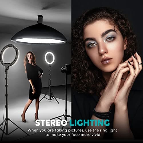 Weilisi 10" Ring Light with Stand 72'' Tall & Phone Holder,38 Color Modes Selfie Light with Tripod Stand,Stepless Dimmable/Speed LED Ring Light for iPhone & Android,YouTube, Makeup,TIK Tok 3