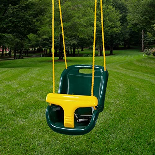 Swing-N-Slide WS 4001-G Plastic Infant Swing with Nylon Rope Swing Set Attachment, Green w/Yellow 2