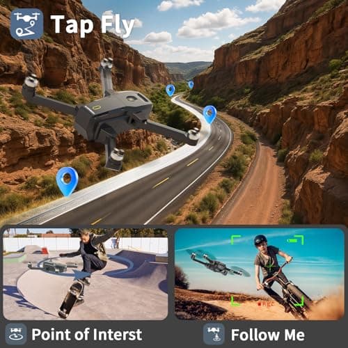 GPS Drones with EIS 4K Camera for Adults, 4.5"LCD Screen Control and Follow Me, 5GHz FPV Real-Time and GPS Auto Return, Al Track&Orbit Mode, RC Quadcopter drone Beginner, Long Flight Time Under 249g 5