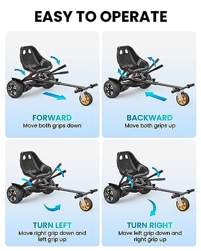 Gyroor K2 Balancing Scooter Go Kart Attachment for Kids & Adults, Adjustable Frame Length Balancing Scooter Seat Attachment for 6.5" 8" 10" Self Balancing Scooter 6