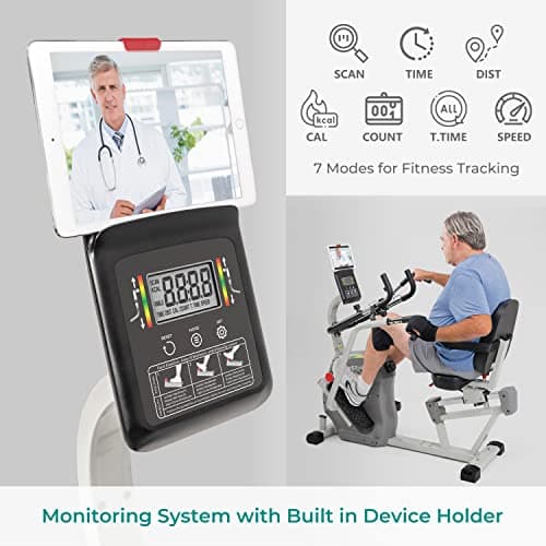 Inverapy by Innova RCT2025 Recumbent Cross Trainer with Swivel Seat & Leg Harness, White/Gray/Black 5